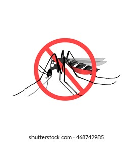 Mosquito bite on white background vector design.