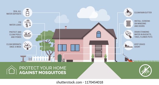 Mosquito Bite Prevention Infographic: Protect Your Home And Environment From Mosquitoes