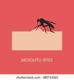 mosquito bites illustration, flat design.