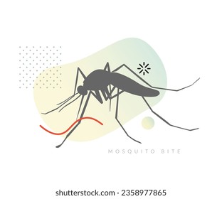 Mosquito biting on Human Skin - Stock Illustration as EPS 10 File