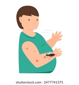 mosquito bitting fat man. fat man high risk severe dengue fever