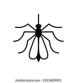 Mosquito black glyph icon. Vector flat illustration isolated on white background.