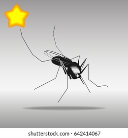 mosquito black Icon button logo symbol concept high quality on the gray background