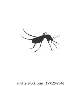Mosquito black silhouette vector on a white background