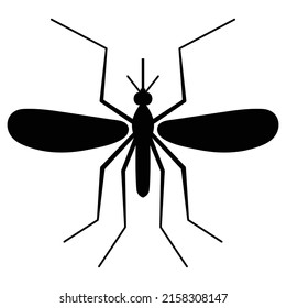 mosquito black and white simple, vector illustration 