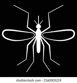 ilustración vectorial de mosquitos negros y blancos simples 