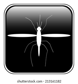 Mosquito button on white background. Vector illustration.
