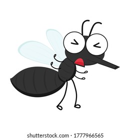 Mosquito cartoon. Mosquito character design.