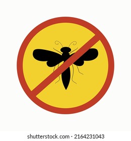 Mosquito Cartoon Insect. Destruction Of Insects Of Flies, Mosquitoes, Wasps. Harmful Insects In The House And Garden, Home Hygiene. Vector Banner. 