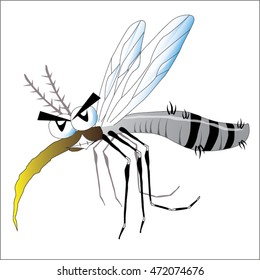 mosquito cartoon isolated background