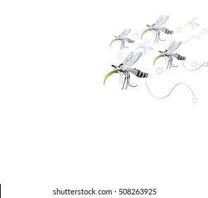 mosquito cartoon isolated background