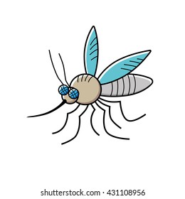 Mosquito cartoon vector icon isolated.