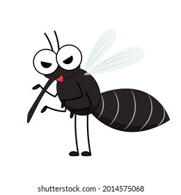 Mosquito cartoon. mosquito vector on white background.
