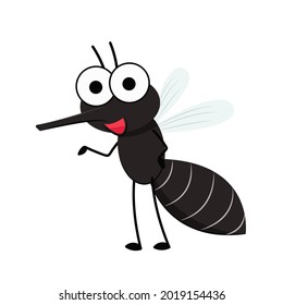 Mosquito cartoon. mosquito vector on white background.