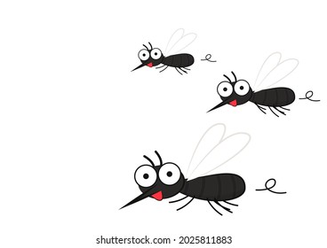 Mosquito cartoon. mosquito vector on white background.