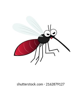 Mosquito cartoon. mosquito vector on white background.