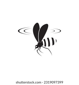 Caricatura de mosquitos, vector de mosquitos sobre fondo blanco.
