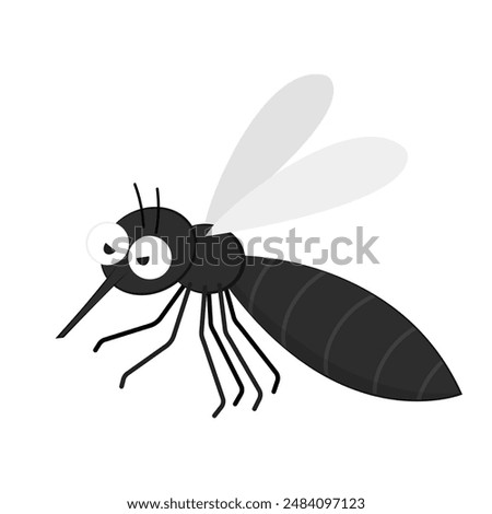 Mosquito cartoon. mosquito vector on white background.