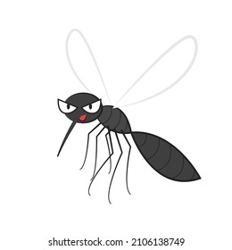 Mosquito cartoon. mosquito vector. wallpaper. copy space.