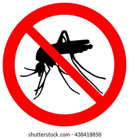 Mosquito caution sign , vector illustration