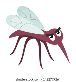 Mosquito character isolated on white background