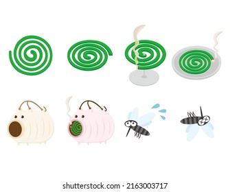 Mosquito coil holder in the shape of a pig made of ceramic .　Vector illustration icon set. svg