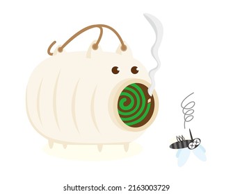 Mosquito coil holder in the shape of a pig made of ceramic .　Vector illustration. svg