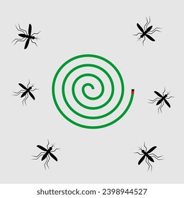 ilustración repelente de bobina de mosquito en vector modificable a muchos fines e impresión de la sesión de garrapatas y propagación de mosquitos como un dengue o plaga de malaria