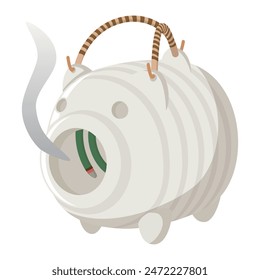 Mosquito coil in the shape of a pig. Vector illustration.