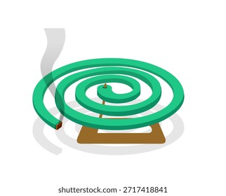Diseño de Vector de bobina de mosquito, Ilustración de bobina de círculo de mosquito verde, Smoke, círculo, hogar, objeto, Vector