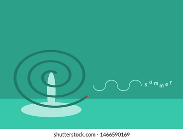 Mosquito coils and summer. Vector illustration.