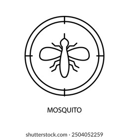 Icono de línea de concepto de mosquito. Ilustración de elemento simple. Diseño de símbolo de contorno de concepto de mosquito.