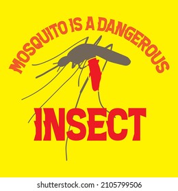 Mosquito is a dangerous insect vector t shirt design