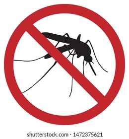 Mosquito disease prevention vector concept or Dengue, malaria Pest control awareness logo - warning alert illustration