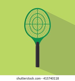 mosquito electric net racket illustration with flat style