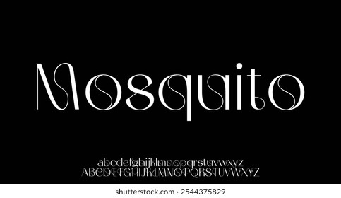 Mosquito, elegante minimalista serif italic fontes decorativo casamento vintage retro logos. Logotipo de fonte de luxo mínimo alfabeto. Ilustração vetorial