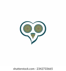 mosquito, elephant or owl with ornament and line art. creative unique abstract logo design vector