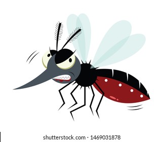 mosquito flat cartoon character design