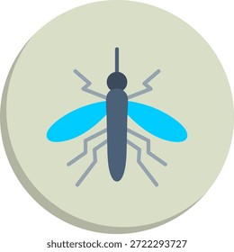 Icono de estilo de círculo plano de mosquito