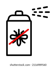Mosquito flat line icon. Insect control vector symbol, mosquito repellent, protection. Outline sign for mobile concept and web design, store.