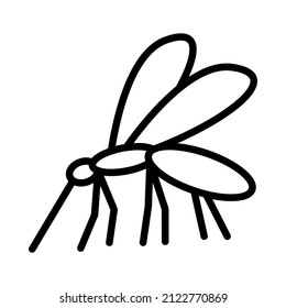 Mosquito flat line icon. Insect control vector symbol, mosquito repellent, protection. Outline sign for mobile concept and web design, store.