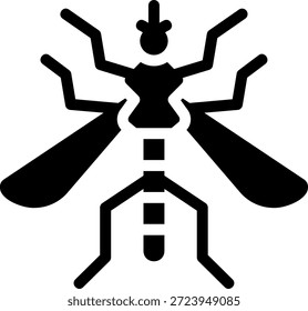 ícone de glifo do mosquito vetor de ilustração