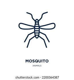 mosquito icon from animals collection. Thin linear mosquito, bee, dragonfly outline icon isolated on white background. Line vector mosquito sign, symbol for web and mobile