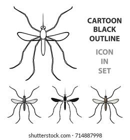 Mosquito icon in cartoon style isolated on white background. Insects symbol stock vector illustration.