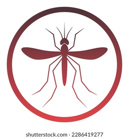 Mosquito icon in circle red gradient