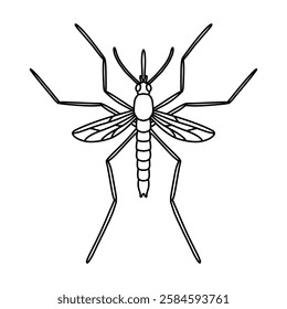 Mosquito icon flat design template vector illustration. mosquito line art drawing vector