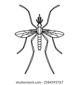 Mosquito icon flat design template vector illustration. mosquito line art drawing vector