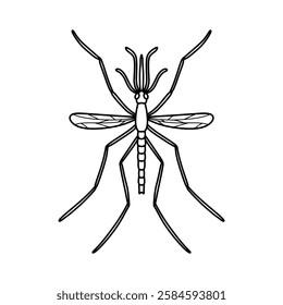 Mosquito icon flat design template vector illustration. mosquito line art drawing vector