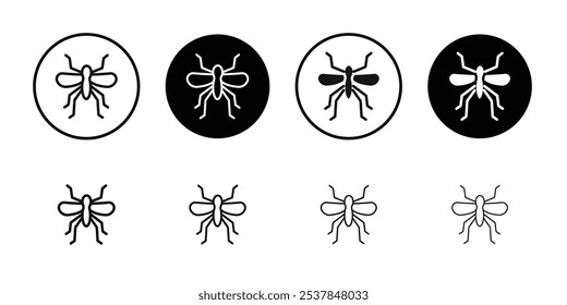 Mosquito icon Flat simple outline set