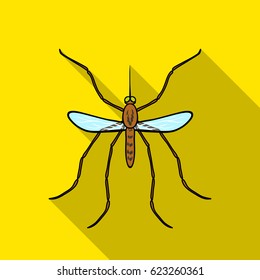 Mosquito icon in flat style isolated on white background. Insects symbol stock vector illustration.